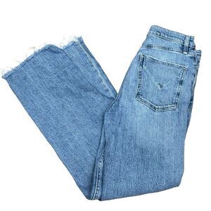 🧵 Hudson Jeans Canal Wash Straight-Leg Raw‎ Hem Jeans Size 26 Mid-Rise